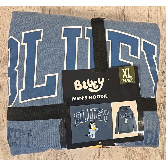 MAD Engine Other - Bluey Mens Hoodie XL Blue Unisex Sweatshirt Kangaroo Pocket Mad Engine NEW